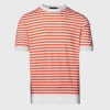Stripe Knit Short Sleeve Crewneck