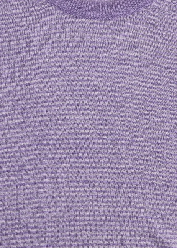 Striped Short Sleeve Linen Crewneck