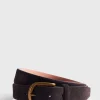 Suede Belt With Brass Buckle