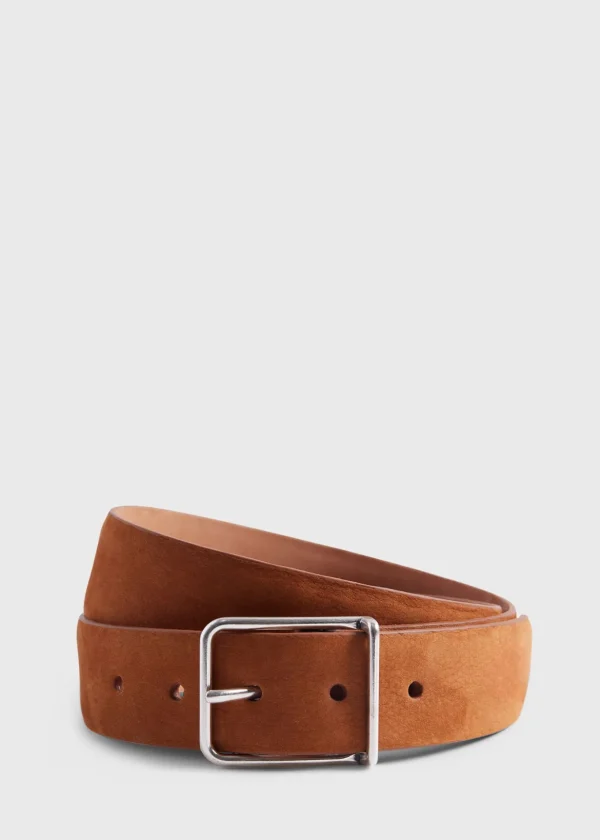 Suede Belt With Nickel Buckle