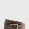 Suede Belt With Nickel Buckle