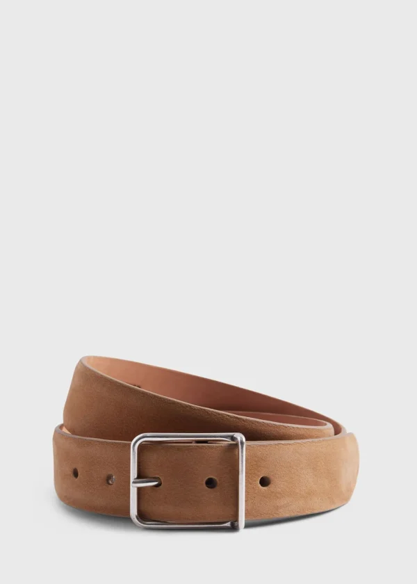 Suede Belt With Nickel Buckle