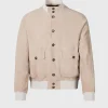 Suede Button Front Blouson Jacket