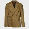 Suede Double Breasted Jacket