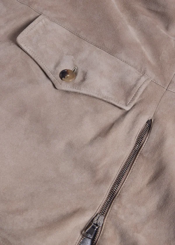 Suede Safari Vest With Shearling