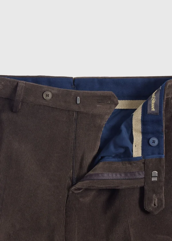 Suede Trimmed Corduroy Trouser