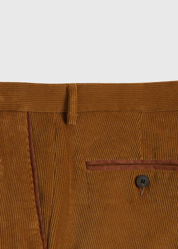 Suede Trimmed Corduroy Trouser