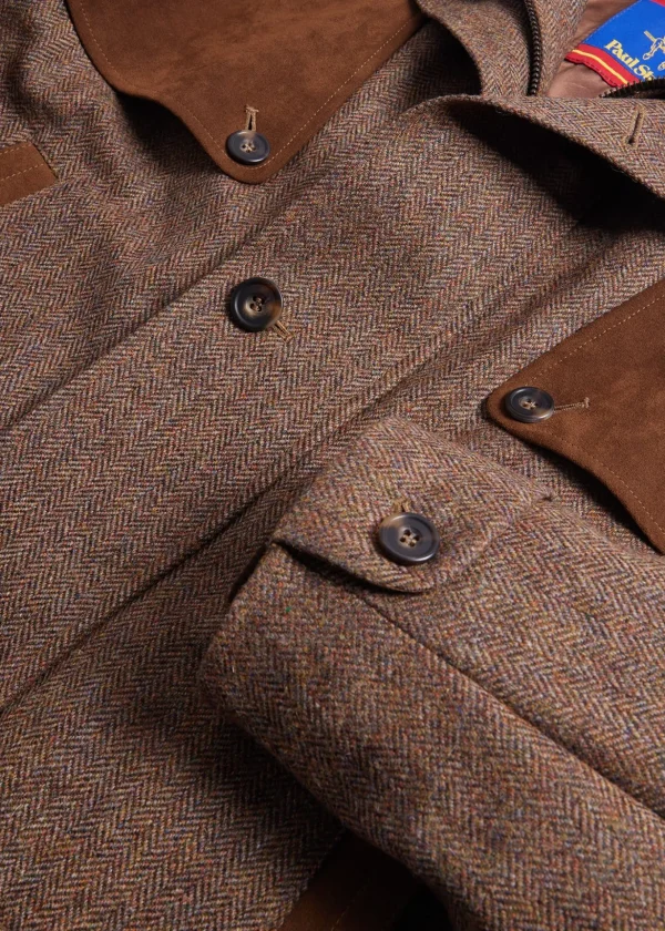 Tweed Hunting Jacket With Suede Trim