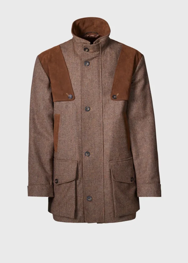 Tweed Hunting Jacket With Suede Trim