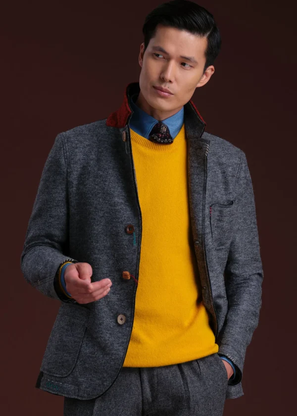 Two Tone Raw Edge Jacket