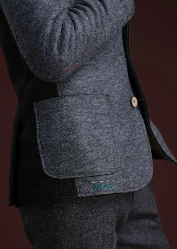Two Tone Raw Edge Jacket