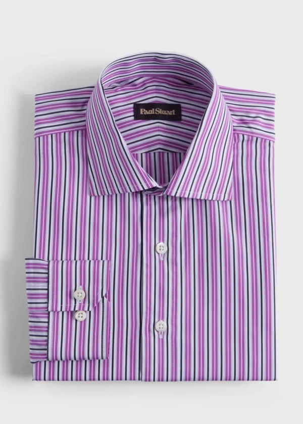 Variegated Stripe Slim Fit Dress Shirt