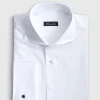White Poplin Dress Shirt With French Cuff