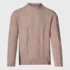 Wool & Cashmere Cable Crewneck Sweater