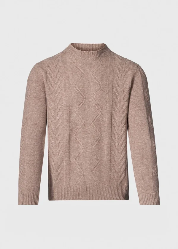Wool & Cashmere Cable Crewneck Sweater
