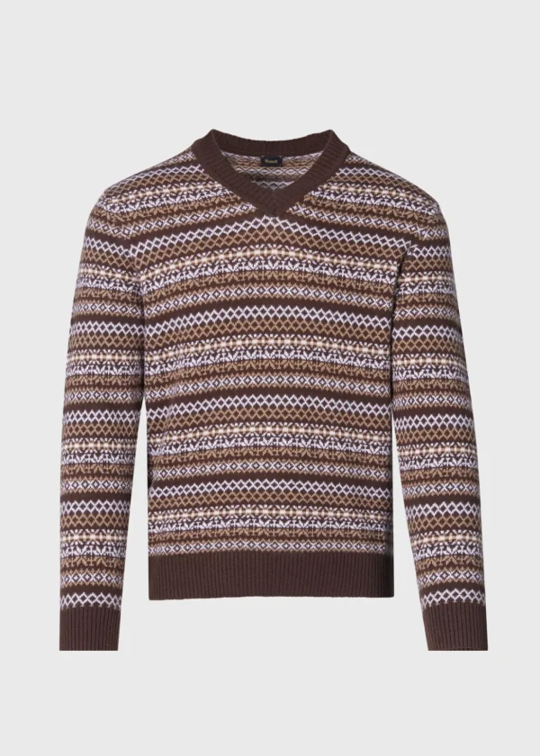 Wool & Cashmere Fair Isle V-Neck Sweater