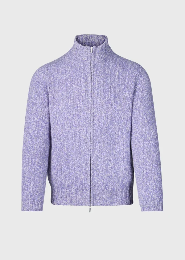 Wool & Cashmere Marled Zip Cardigan