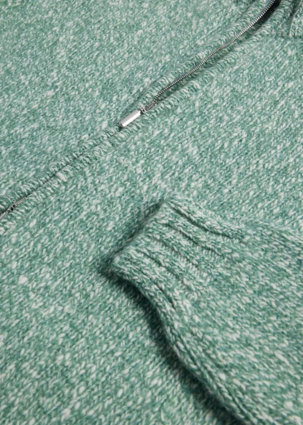 Wool & Cashmere Marled Zip Cardigan