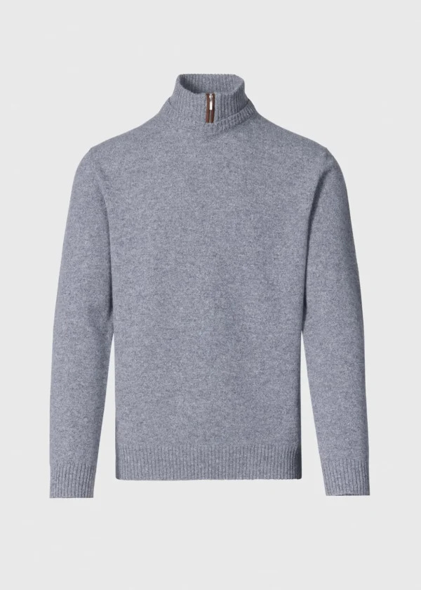 Wool & Cashmere Mock Neck Zip Sweater