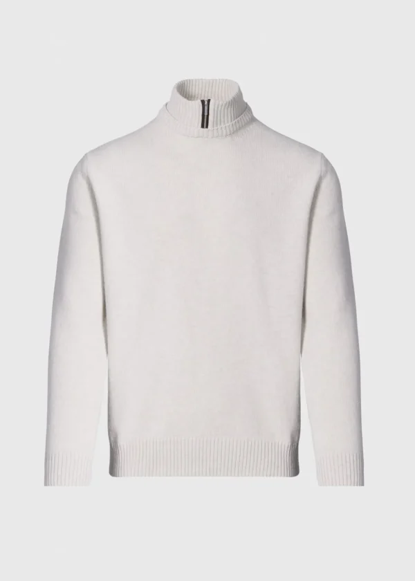 Wool & Cashmere Mock Neck Zip Sweater