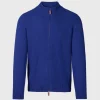 Wool And Cashmere Full Zip Jacquard Cardigan