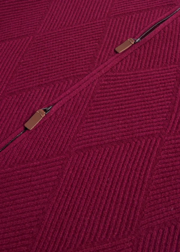 Wool And Cashmere Full Zip Jacquard Cardigan