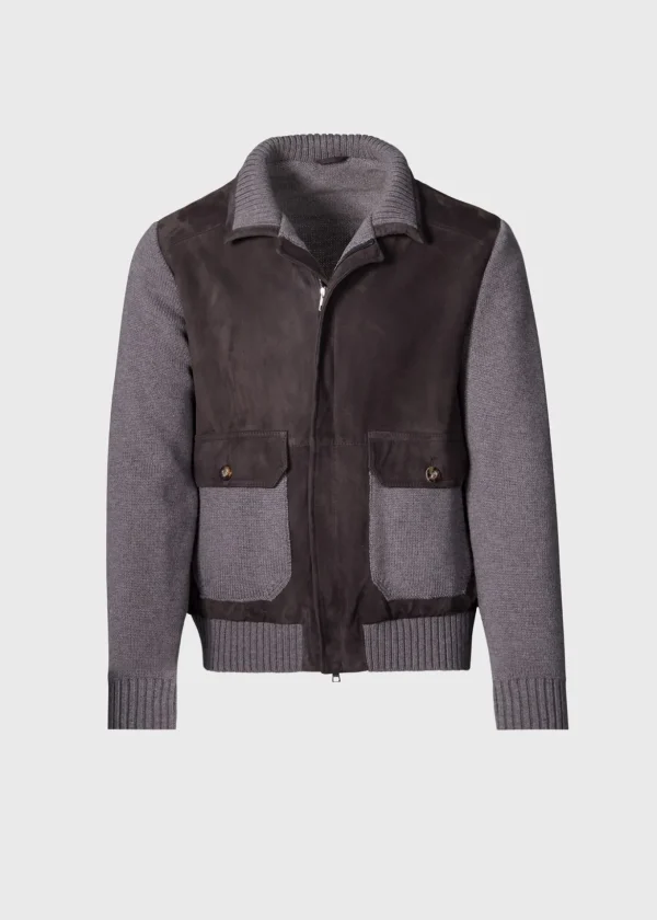 Wool And Suede Bomber Jacket