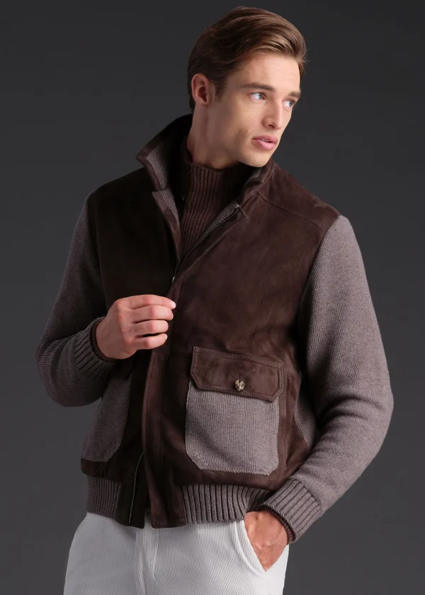 Wool And Suede Bomber Jacket