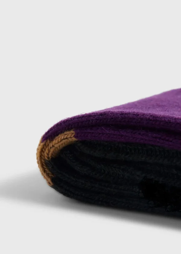 Wool Blend Colorblock Boot Sock