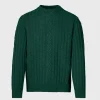 Wool Cable And Rib Crewneck Sweater