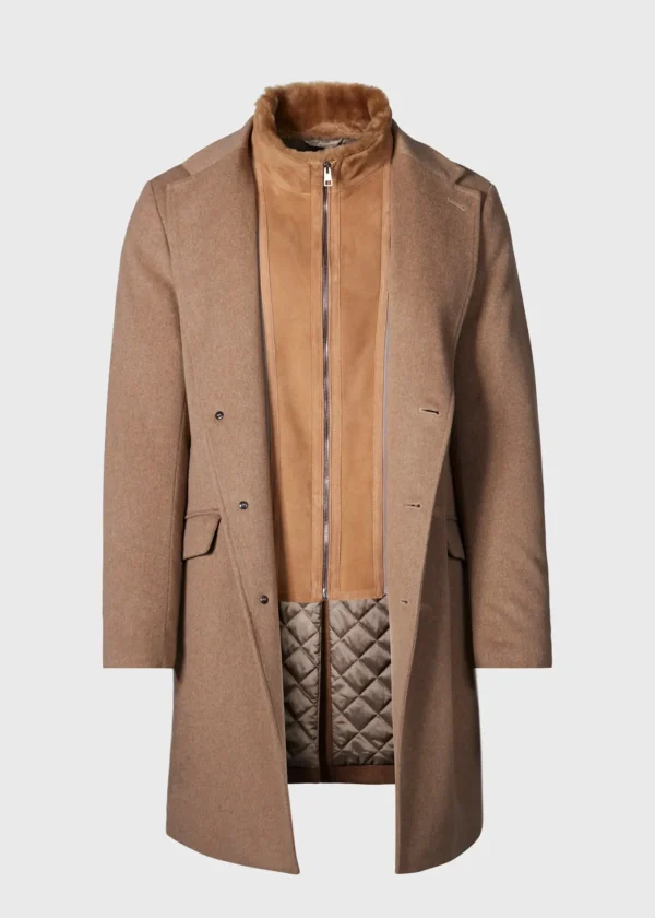 Wool Coat With Shearling Gilet