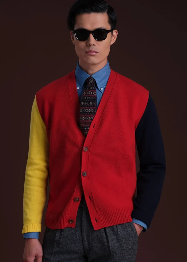 Wool Colorblock Cardigan