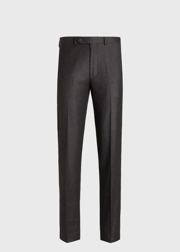Wool Flannel Charcoal Trouser