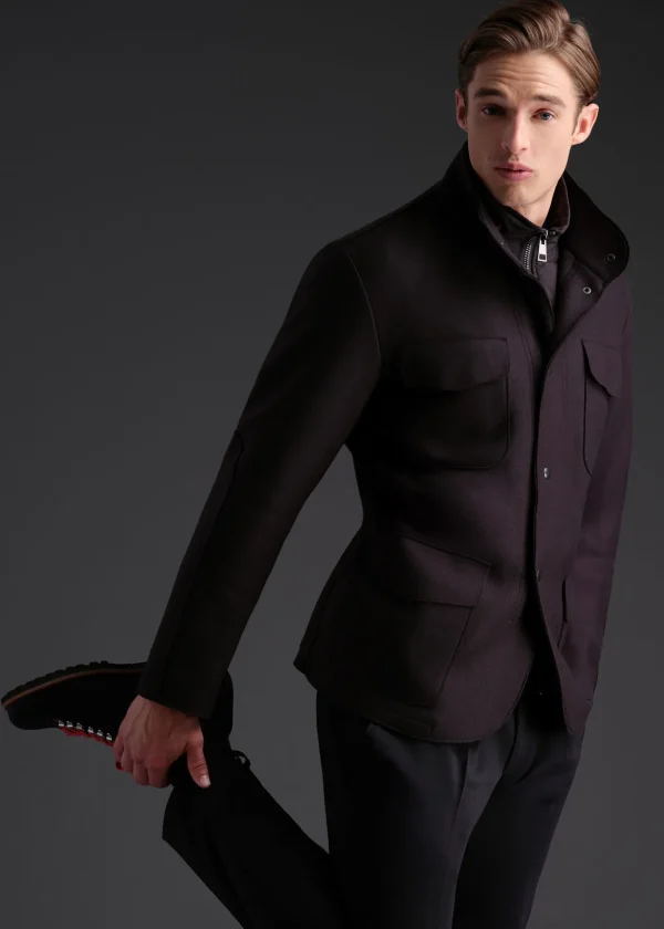 Wool Jersey Blazer With Gilet