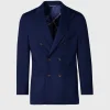 Wool Knit Jersey Double Breasted Blazer