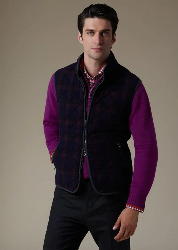 Wool Plaid Quilted Vest