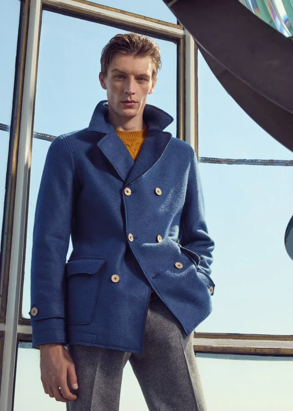 Wool Raw Edge Double Breasted Jacket