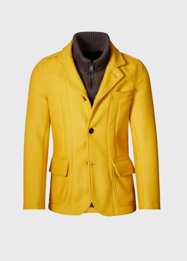 Wool Raw Edge Jacket With Gilet