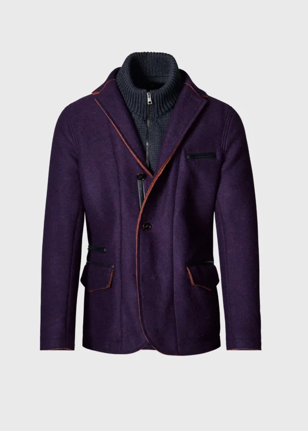 Wool Raw Edge Jacket With Gilet