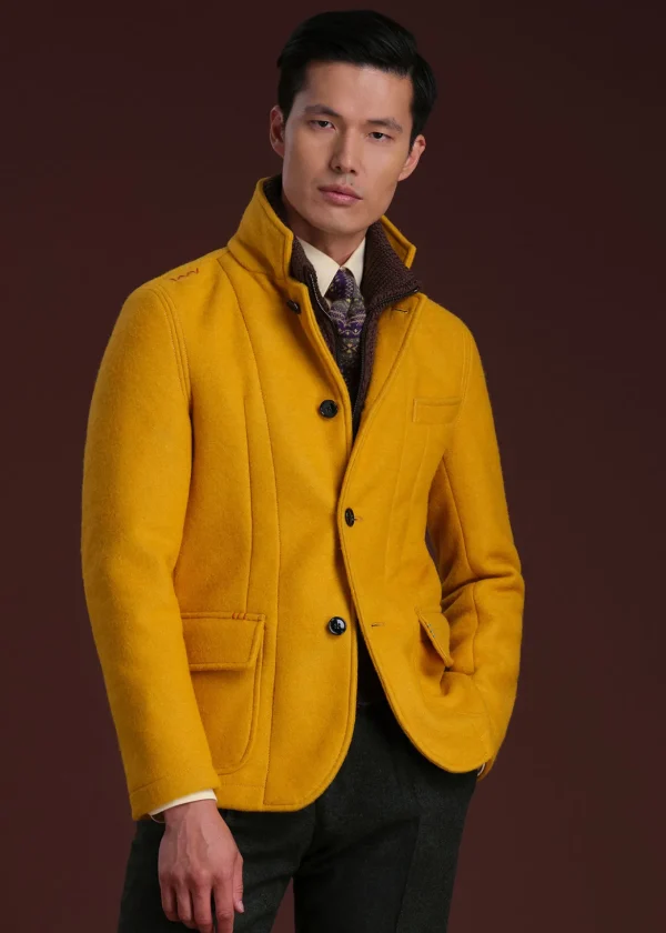 Wool Raw Edge Jacket With Gilet