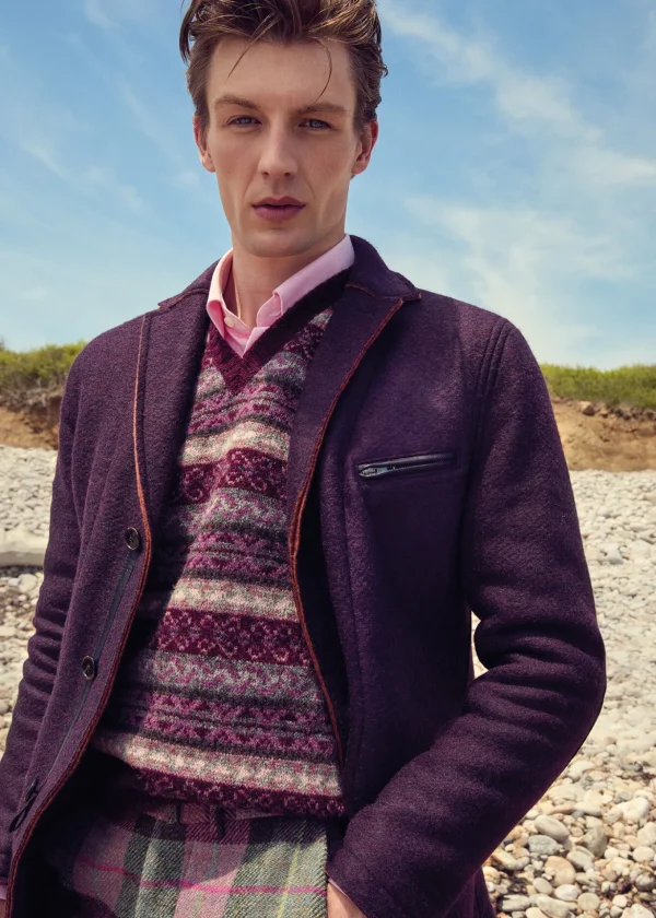 Wool Raw Edge Jacket With Gilet