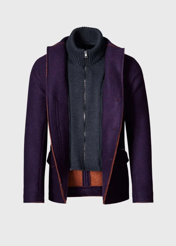 Wool Raw Edge Jacket With Gilet