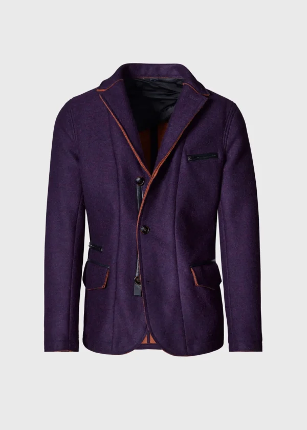 Wool Raw Edge Jacket With Gilet