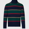 Wool Regimental Stripe Turtleneck