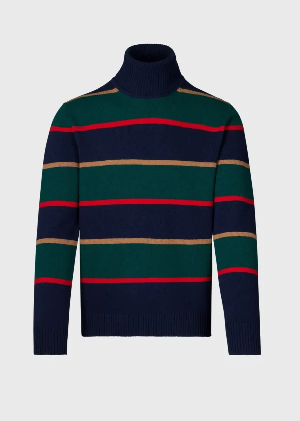 Wool Regimental Stripe Turtleneck