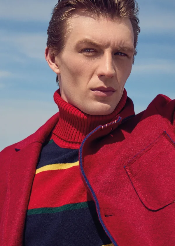 Wool Regimental Stripe Turtleneck