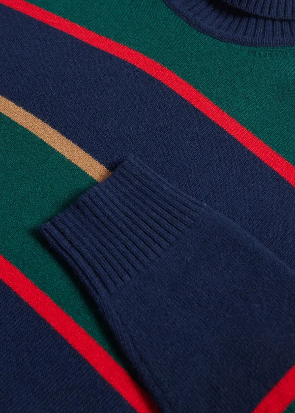Wool Regimental Stripe Turtleneck