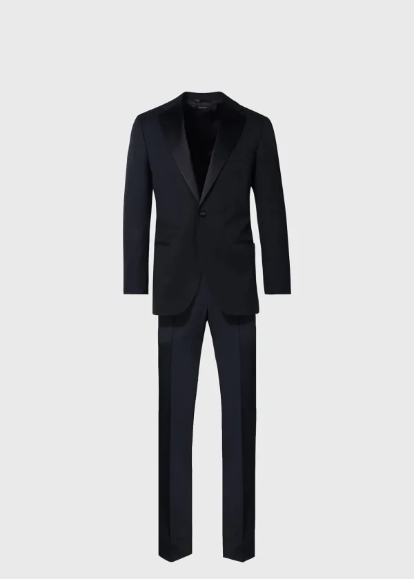 Wool Tuxedo With Satin Notch Lapel