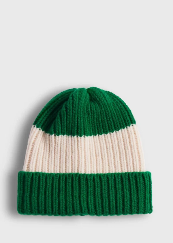 Wool Two Color Striped Beanie