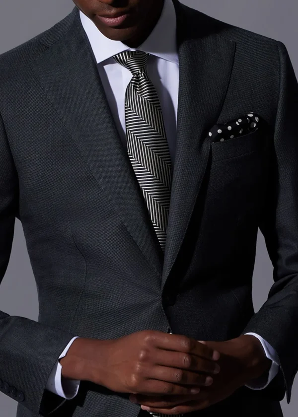 Woven Silk Chevron Tie
